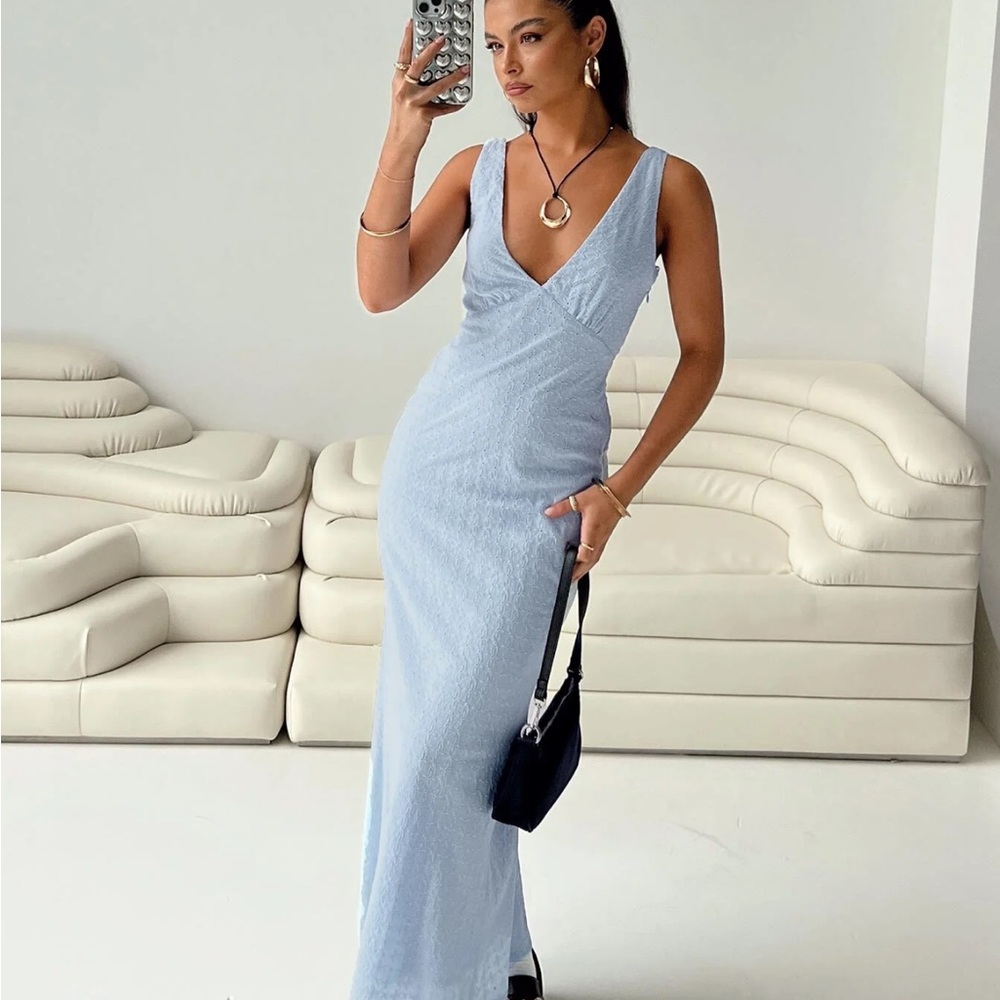Princess Polly Nellie Anglaise Maxi Dress Blue size 0 new without tag